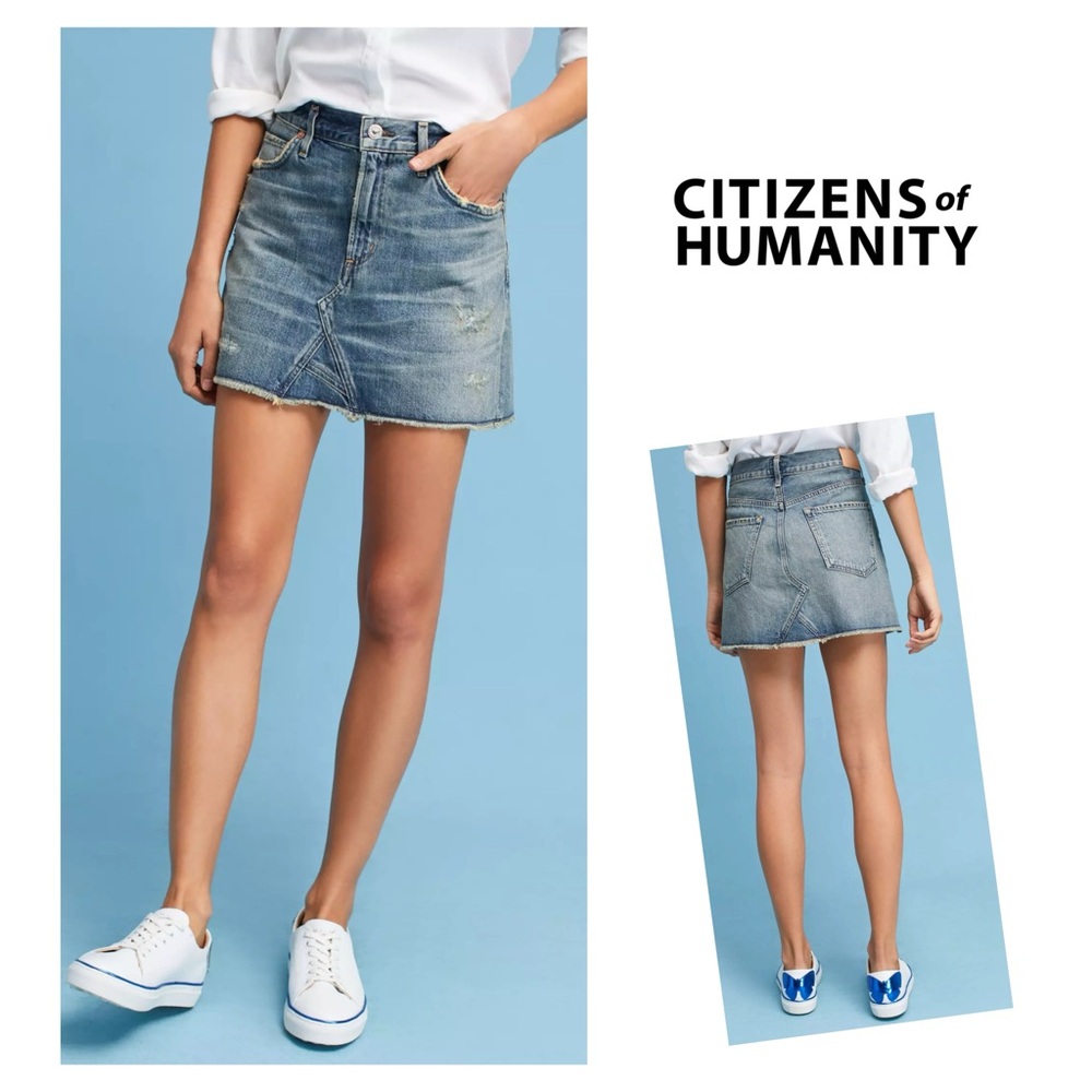 Citizens of Humanity Distressed Denim Mini Skirt
